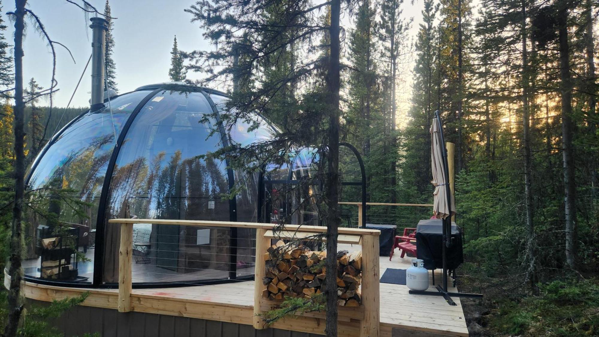 Rocky Mountain Escape Dome & Log Cabin Rentals - Rock Lake Rock Lake Lodge Provincial Park Kültér fotó